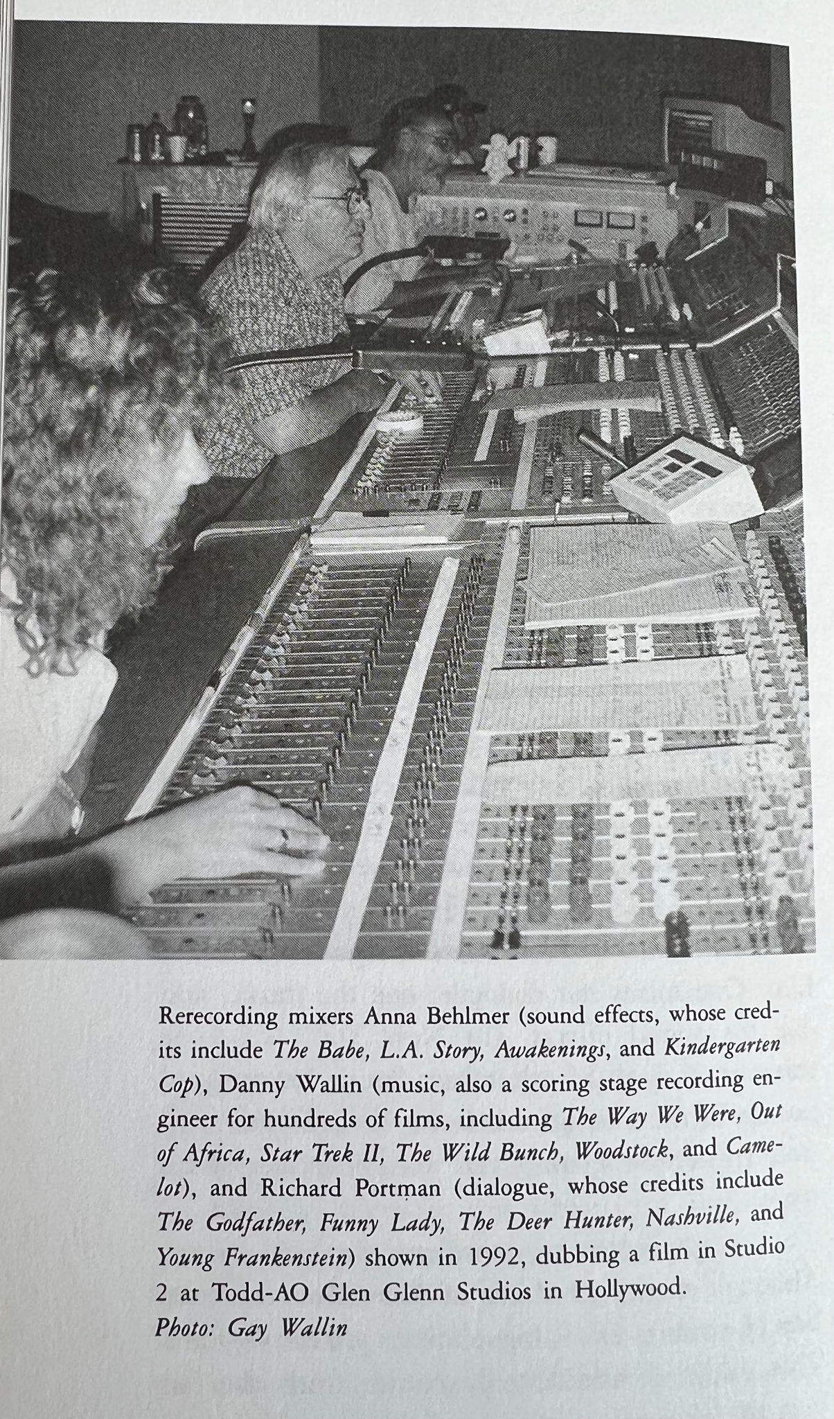 Historic Glen Glenn dubbing stage photograph